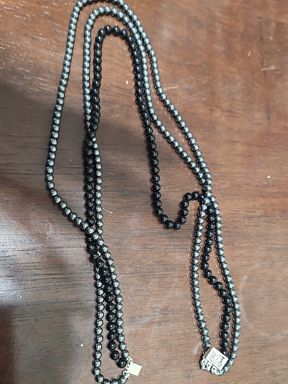 David Yurman Elements Hematite and Black Onyx Beaded Necklace
